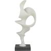 image:imageDeco 79 Polystone Abstract Decorative Sculpture Home Decor Statue with Black Base Accent Figurine 9 x 6 x 20 White