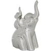 image:imageDeco 79 Porcelain Ceramic Elephant Decorative Sculpture Home Decor Statue Accent Figurine 5 x 7 x 11 Silver