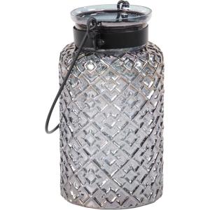 image:imageDeco 79 Glass Textured Candle Lantern 7 x 7 x 12 Black7 x 7 x 12