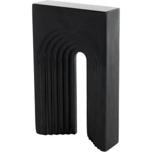 image:imageDeco 79 Marble Geometric Decorative Sculpture Rectangular Home Decor Statue with Arched Groove Interior Accent Figurine 7 x 2 x 11 Black