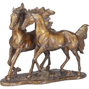 image:imageDeco 79 Polystone Horse Decorative Sculpture Home Decor Statue Accent Figurine 14 x 6 x 11 Bronze