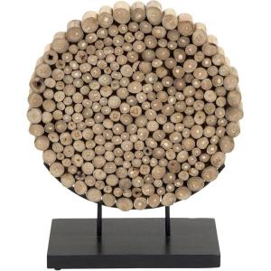 image:imageDeco 79 Teak Wood Abstract Handmade Decorative Sculpture Home Decor Statue with Black Stand Accent Figurine 19 x 8 x 24 BrownBrown