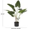 image:imageDeco 79 Faux Foliage Anthurium Artificial Plant with Realistic Leaves and Black Plastic Pot 26 x 27 x 28 Green