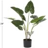 image:imageDeco 79 Faux Foliage Anthurium Artificial Plant with Realistic Leaves and Black Plastic Pot 26 x 27 x 28 Green