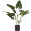 image:imageDeco 79 Faux Foliage Anthurium Artificial Plant with Realistic Leaves and Black Plastic Pot 26 x 27 x 28 Green