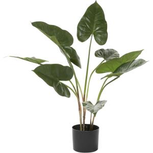 image:imageDeco 79 Faux Foliage Anthurium Artificial Plant with Realistic Leaves and Black Plastic Pot 26 x 27 x 28 Green