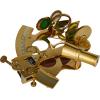 image:imageDeco 79 Brass Metal Sextant Compass with Decorative Wood Box Set of 2 7 W 3 H GoldGold
