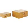 image:imageDeco 79 Wood Carved Linear Box Set of 2 19 16W Light BrownBrown