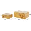 image:imageDeco 79 Wood Carved Linear Box Set of 2 19 16W Light BrownBrown