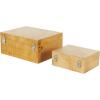image:imageDeco 79 Wood Carved Linear Box Set of 2 19 16W Light BrownBrown