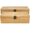 image:imageDeco 79 Wood Carved Linear Box Set of 2 19 16W Light BrownLight Brown