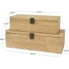 image:imageDeco 79 Wood Carved Linear Box Set of 2 19 16W Light BrownLight Brown