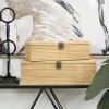 image:imageDeco 79 Wood Carved Linear Box Set of 2 19 16W Light BrownLight Brown