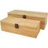 image:imageDeco 79 Wood Carved Linear Box Set of 2 19 16W Light BrownLight Brown