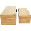 image:imageDeco 79 Wood Carved Linear Box Set of 2 19 16W Light BrownLight Brown