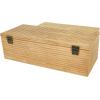 image:imageDeco 79 Wood Carved Linear Box Set of 2 19 16W Light BrownLight Brown