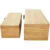 image:imageDeco 79 Wood Carved Linear Box Set of 2 19 16W Light BrownLight Brown