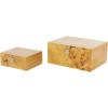 image:imageDeco 79 Wood Carved Linear Box Set of 2 19 16W Light BrownBrown