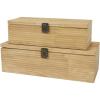 image:imageDeco 79 Wood Carved Linear Box Set of 2 19 16W Light BrownLight Brown