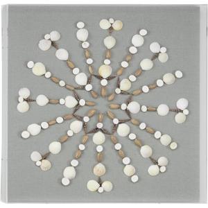 image:imageDeco 79 Acrylic Plastic Shell Home Shadow Box 3D Wall Sculpture with Gray Fabric Backing Wall Art 24 x 3 x 24 Clear