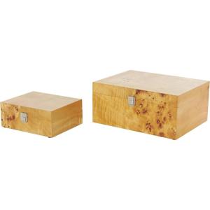 image:imageDeco 79 Wood Carved Linear Box Set of 2 19 16W Light BrownBrown