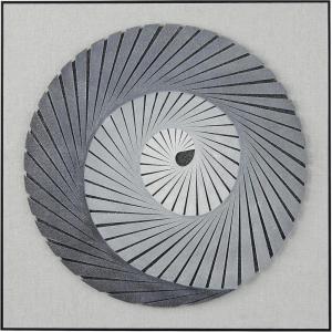 image:imageDeco 79 Wood Geometric 3D Spiral Shadow Box with Black Frame 32 x 2 x 32 Gray