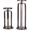 image:imageCosmoLiving by Cosmopolitan Aluminum Geometric Pillar Candle Holder Set of 2 14 10H BlackBlack