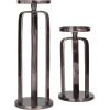 image:imageCosmoLiving by Cosmopolitan Aluminum Geometric Pillar Candle Holder Set of 2 14 10H BlackBlack
