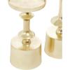 image:imageCosmoLiving by Cosmopolitan Aluminum Metal Decorative Candle Holder Pillar Candle Stand Set of 3 Candlestick Holder 11 9 7 H GoldGold