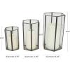 image:imageCosmoLiving by Cosmopolitan Metal Geometric Hexagon Shaped Candle Lantern with Clear Glass Set of 3 10 8 6 H ClearClear