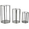 image:imageCosmoLiving by Cosmopolitan Metal Geometric Hexagon Shaped Candle Lantern with Clear Glass Set of 3 10 8 6 H ClearClear
