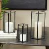 image:imageCosmoLiving by Cosmopolitan Metal Geometric Hexagon Shaped Candle Lantern with Clear Glass Set of 3 10 8 6 H ClearClear