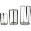 image:imageCosmoLiving by Cosmopolitan Metal Geometric Hexagon Shaped Candle Lantern with Clear Glass Set of 3 10 8 6 H ClearClear