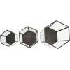 image:imageCosmoLiving by Cosmopolitan Metal Geometric Hexagon Shaped Candle Lantern with Clear Glass Set of 3 10 8 6 H ClearClear