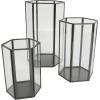 image:imageCosmoLiving by Cosmopolitan Metal Geometric Hexagon Shaped Candle Lantern with Clear Glass Set of 3 10 8 6 H ClearClear
