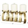 image:imageCosmoLiving by Cosmopolitan Stainless Steel Metal Decorative Candle Holder Candle Stand Candlestick Holder 20 x 5 x 5 Gold12 x 5 x 5