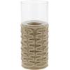 image:imageDeco 79 67110 LatticePatterned Ceramic Candle Holders 9 x 11 x 13 WhiteGreenClearLightbrownClear