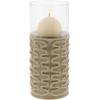 image:imageDeco 79 67110 LatticePatterned Ceramic Candle Holders 9 x 11 x 13 WhiteGreenClearLightbrownClear