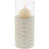 image:imageDeco 79 67110 LatticePatterned Ceramic Candle Holders 9 x 11 x 13 WhiteGreenClearWhiteClear