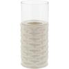 image:imageDeco 79 67110 LatticePatterned Ceramic Candle Holders 9 x 11 x 13 WhiteGreenClearWhiteClear