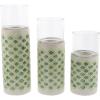 image:imageDeco 79 67110 LatticePatterned Ceramic Candle Holders 9 x 11 x 13 WhiteGreenClearWhiteGreenClear