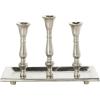 image:imageDeco 79 Aluminum Metal 3 Candle Candelabra with Candle Plate 12 x 6 x 9 Silver