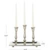 image:imageDeco 79 Aluminum Metal 3 Candle Candelabra with Candle Plate 12 x 6 x 9 Silver