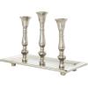 image:imageDeco 79 Aluminum Metal 3 Candle Candelabra with Candle Plate 12 x 6 x 9 Silver