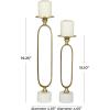 image:imageDeco 79 Aluminum Metal Decorative Candle Holder Paper Clip Pillar Candle Stand with Marble Base Set of 2 Candlestick Holder 19 15 H Gold