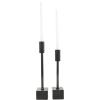 image:imageDeco 79 Aluminum Metal Decorative Candle Holder Slim Candle Stand with Block Bases Set of 2 Candlestick Holder 11 13 H BlackBlack