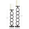 image:imageDeco 79 Aluminum Metal Geometric Decorative Candle Holder Chain Link Candle Stand Set of 2 Candlestick Holder 23 19 H Dark GrayDark Gray