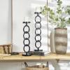 image:imageDeco 79 Aluminum Metal Geometric Decorative Candle Holder Chain Link Candle Stand Set of 2 Candlestick Holder 23 19 H Dark GrayDark Gray