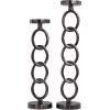 image:imageDeco 79 Aluminum Metal Geometric Decorative Candle Holder Chain Link Candle Stand Set of 2 Candlestick Holder 23 19 H Dark GrayDark Gray