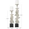 image:imageDeco 79 Aluminum Metal Shell Decorative Candle Holder Candle Stand with Black Marble Bases Set of 2 Candlestick Holder 20 14 H SilverSilver